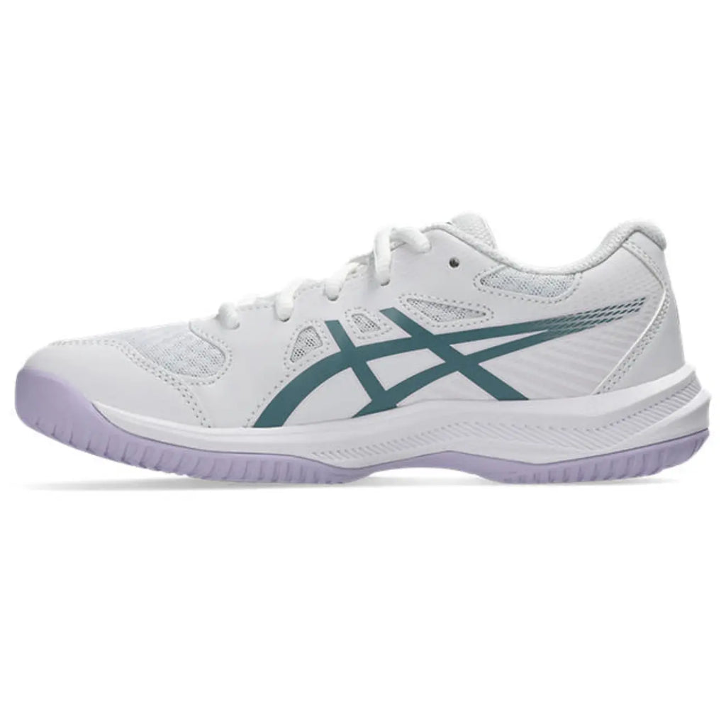 Asics Upcourt 6 GS - White/Foggy Teal - Junior Hockeyschoen