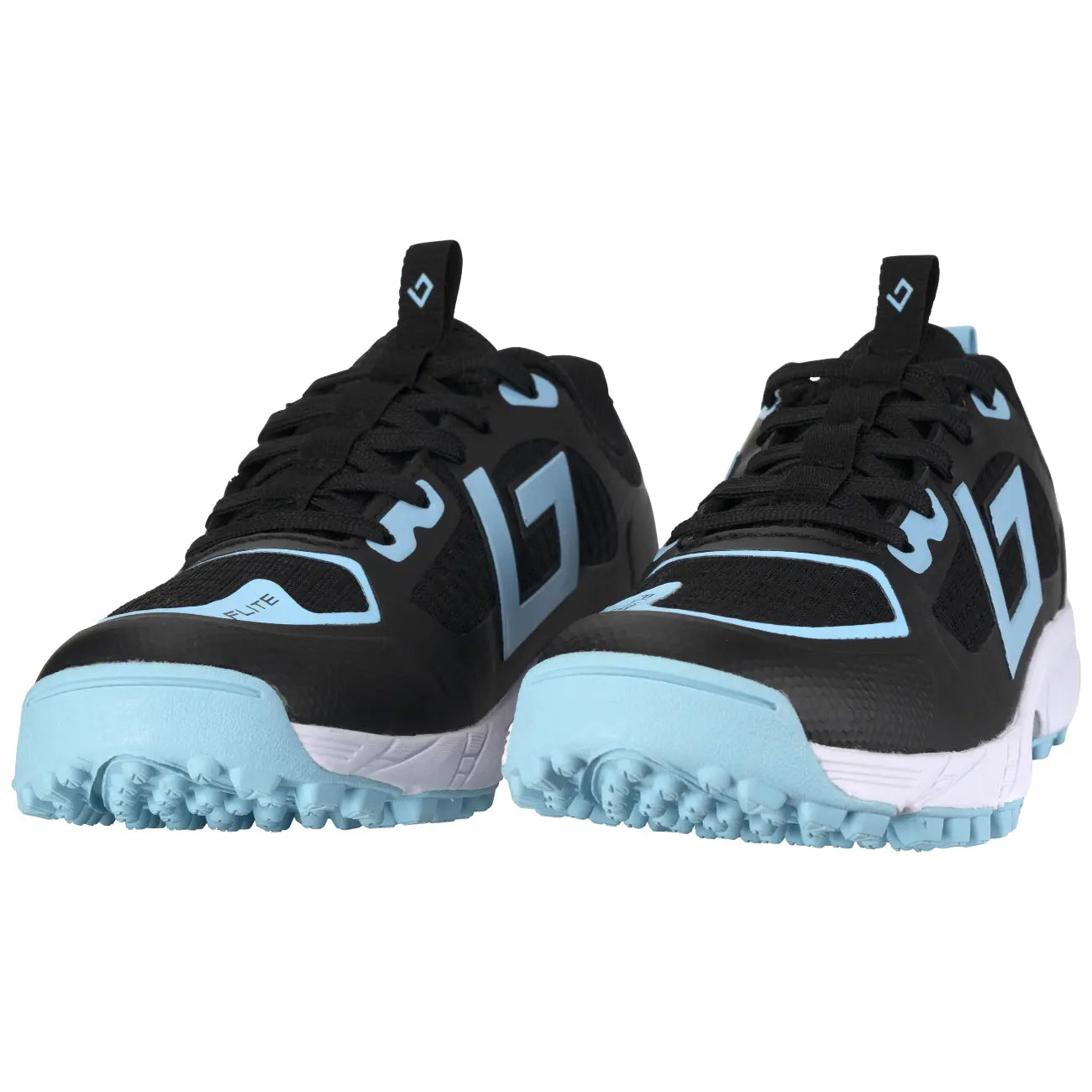 Brabo Shoe Tribute Black/L. Blue + Slide Hockeyschoen