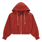 Osaka Women Full Zip Hoodie Cropped - Brunette Kleding