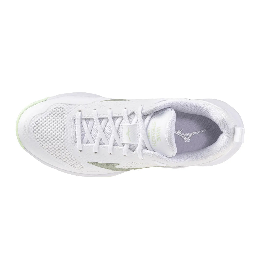 Mizuno Wave Stealth Pro Dames - White/Aqua Gray